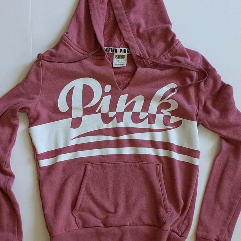 Pink & white Pink Hoodie sweatshirt